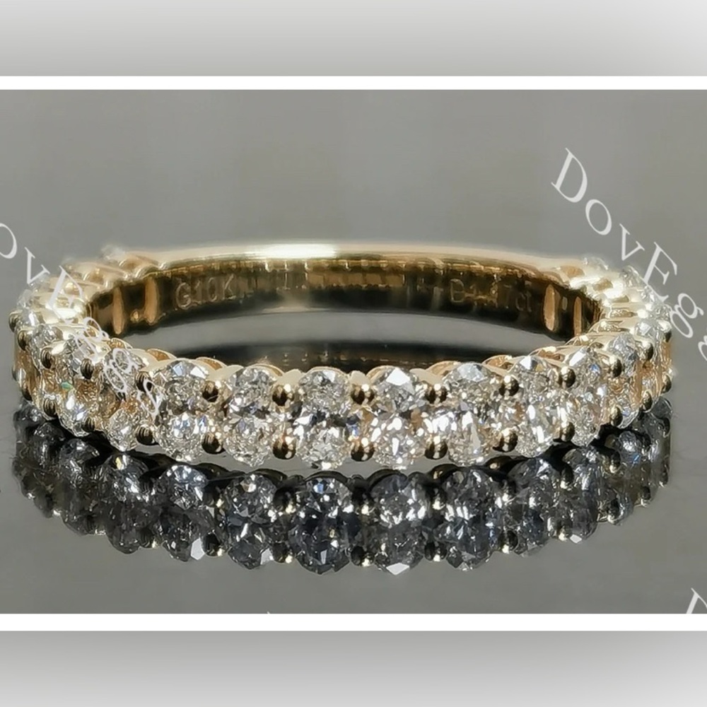 Doveggs Lab Grown Diamond 3/4 Eternity Band Ring 10K Yellow Gold
